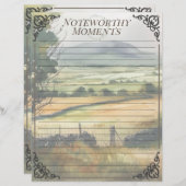 Waterverf Irish Countryside Looseleaf Note Sheet (Voorkant / Achterkant)