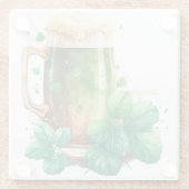 WATERVERF IRISH GREEN BEER IN EEN MOK GLAZEN ONDERZETTER (Achterkant)