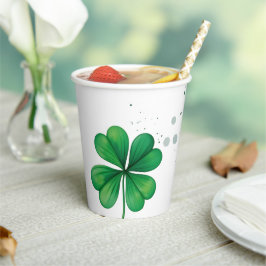 Waterverf Irish Leaf St Patrick's Day Baby shower Papieren Bekers