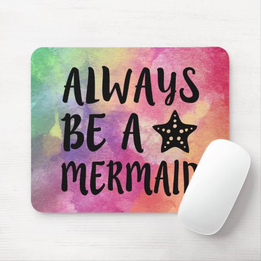 Waterverf is altijd een Mermaid-muispad Muismat (Met muis)