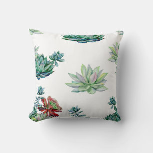 Waterverf is een naadloos patroon, echeveria kussen