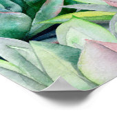 Waterverf is een naadloos patroon, echeveria poster (Hoek)