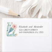 Waterverf is een sappige bruiloft. Cactus-adres Etiket (Insitu)