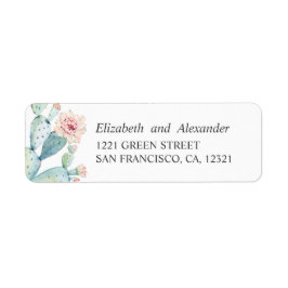 Waterverf is een sappige bruiloft. Cactus-adres Etiket