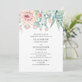 Waterverf is een sappige bruiloft. Cactus verlovin Kaart (Staand voorkant)