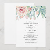 Waterverf is een sappige bruiloft. Cactus verlovin Kaart (Voorkant / Achterkant)