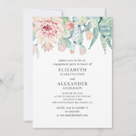 Waterverf is een sappige bruiloft. Cactus verlovin Kaart