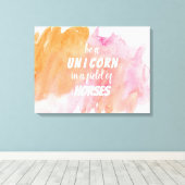 Waterverf is een unicorn in een gebied van ... Can Canvas Afdruk (Insitu (Houten vloer))