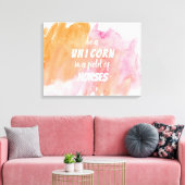 Waterverf is een unicorn in een gebied van ... Can Canvas Afdruk (Insitu (Woonkamer))