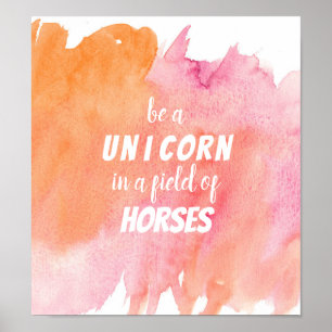 Waterverf is een unicorn in een gebied van ... Pos Poster