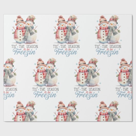 Waterverf is het seizoen om te bevriezen cadeaupapier (Vlak)