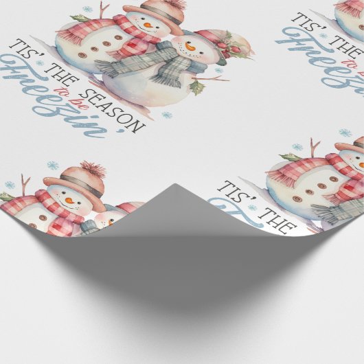 Waterverf is het seizoen om te bevriezen cadeaupapier (Hoek)