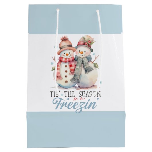 Waterverf is het seizoen om te bevriezen medium cadeauzakje (Achterkant)