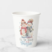 Waterverf is het seizoen om te bevriezen papieren bekers (Achterkant)