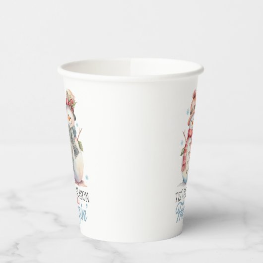 Waterverf is het seizoen om te bevriezen papieren bekers (Links)