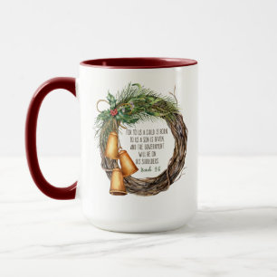  Waterverf Isaiah 9:6 Wreater Red Kerstmis Mok
