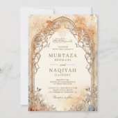  Waterverf islamitische boog moslim bruiloft Kaart (Voorkant)