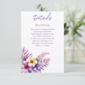 Waterverf Island Romance-bruiloft Details- Informatiekaartje (Staand voorkant)