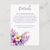 Waterverf Island Romance-bruiloft Details- Informatiekaartje (Achterkant)