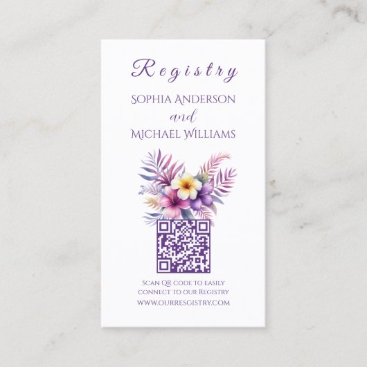 Waterverf Island Romance - Registry-Honeymoon Visitekaartje (Voorkant)