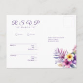 Waterverf Island Romance-RSVP-Wedding- Briefkaart (Achterkant)