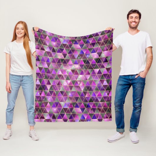 Waterverf Isometrisch met Goud en marmer Galaxy Fleece Deken (In situ)