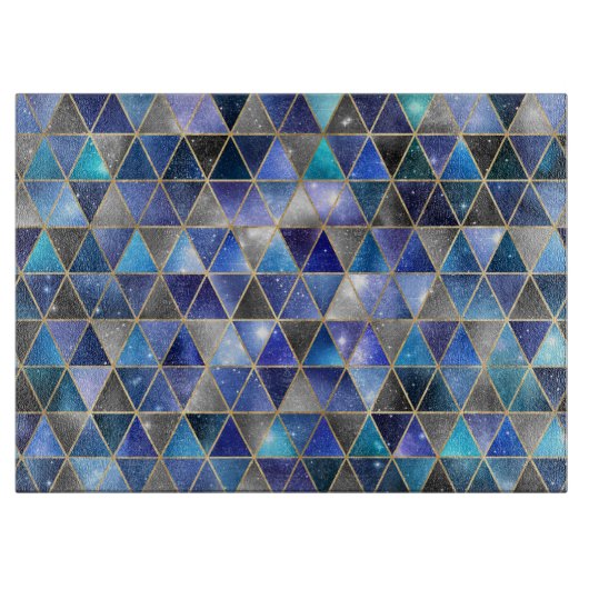 Waterverf Isometrisch met Goud en marmer Galaxy Snijplank (Voorkant)