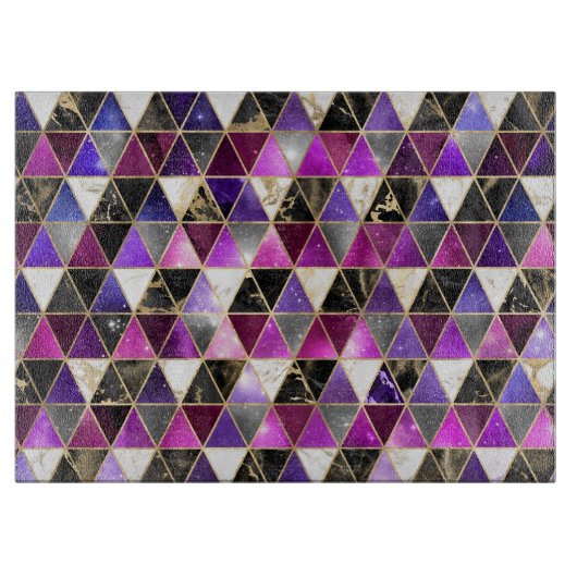 Waterverf Isometrisch met Goud en marmer Galaxy Snijplank (Voorkant)