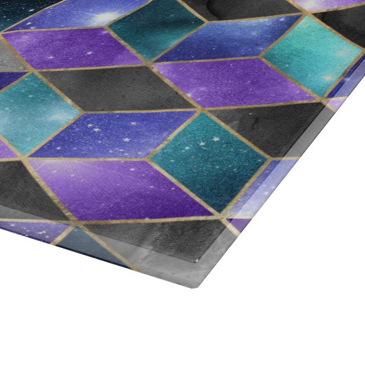 Waterverf Isometrisch met Goud en marmer Galaxy Snijplank (Hoek)