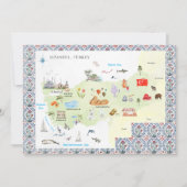 Waterverf Istanboel, Turkije Kaart (Voorkant)