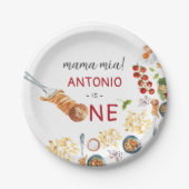 Waterverf Italiaan 1e verjaardag Papieren Bordje (Voorkant)