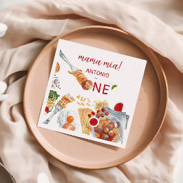 Waterverf Italiaan 1e verjaardag Servet