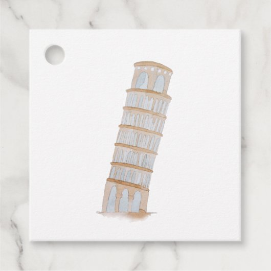 Waterverf Italiaans bestemmingshuwelijk Bedankjes Labels (Voorkant)