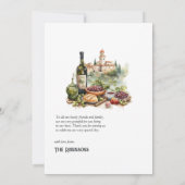 Waterverf Italiaans bestemmingshuwelijk Bedankkaart (Achterkant)