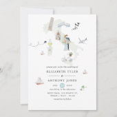 Waterverf Italiaans bestemmingshuwelijk Kaart (Voorkant)