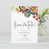 Waterverf Italiaans Buon Natale Kerstfeest Kaart (Staand voorkant)