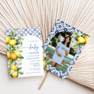 Waterverf Italiaans citroen Baby shower Kaart