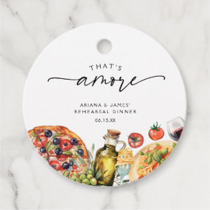 Waterverf Italiaans eten Dat is amore Favoriet Bedankjes Labels
