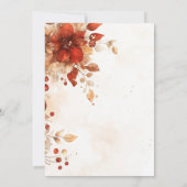 Waterverf Italiaans Flower Wedding repetitie diner Kaart (Achterkant)