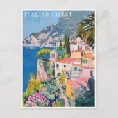 Waterverf Italiaans kustlandschap Italië Briefkaart (Voorkant)