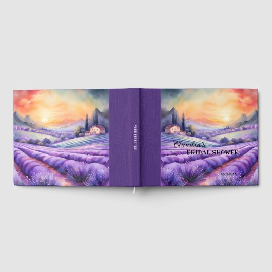Waterverf Italiaans Lavendel Land Vrijgezellenfees Gastenboek (Volledig)