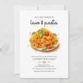 Waterverf Italiaans liefde en pasta Vrijgezellenfe Kaart (Voorkant)