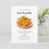 Waterverf Italiaans liefde en pasta Vrijgezellenfe Kaart (Staand voorkant)