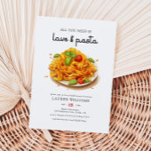 Waterverf Italiaans liefde en pasta Vrijgezellenfe Kaart