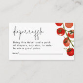 Waterverf Italiaans Luier Raffle Baby shower Informatiekaartje (Voorkant)