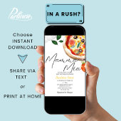 Waterverf Italiaans Mamma Mia! Pizza Baby shower Kaart