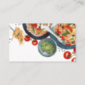 Waterverf Italiaans Pasta Boeken Baby shower Informatiekaartje (Achterkant)