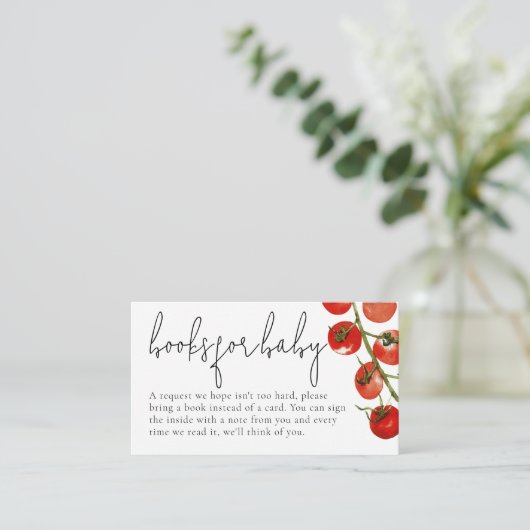 Waterverf Italiaans Pasta Boeken Baby shower Informatiekaartje (Staand voorkant)