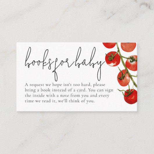 Waterverf Italiaans Pasta Boeken Baby shower Informatiekaartje (Voorkant)