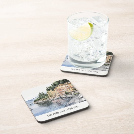 Waterverf Italiaans reizen bij het meer van Como N Bier Onderzetter (Rechterzijde)